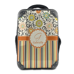 Swirls, Floral & Stripes 15" Hard Shell Backpack (Personalized)