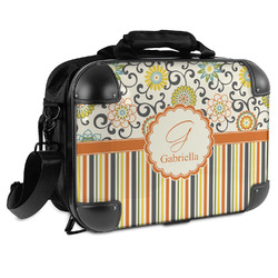 Swirls, Floral & Stripes Hard Shell Briefcase - 15" (Personalized)