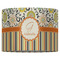 Swirls, Floral & Stripes 16" Drum Lampshade - FRONT (Fabric)