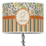 Swirls, Floral & Stripes 16" Drum Lamp Shade - Poly-film (Personalized)