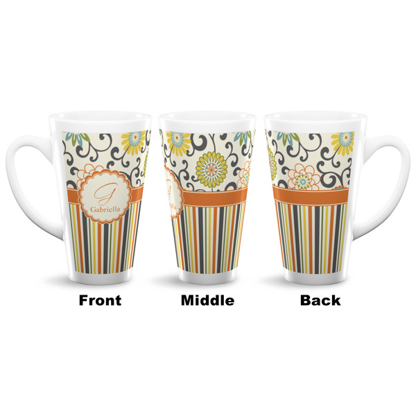 Swirls, Floral & Stripes 16 Oz Latte Mug - Approval