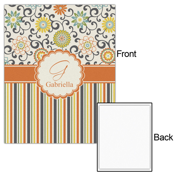 Swirls, Floral & Stripes 16x20 - Matte Poster - Front & Back