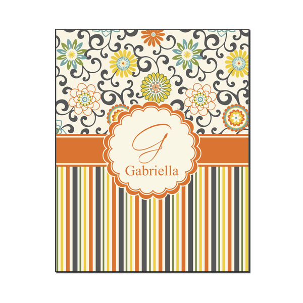 Custom Swirls, Floral & Stripes Wood Print - 16x20 (Personalized)