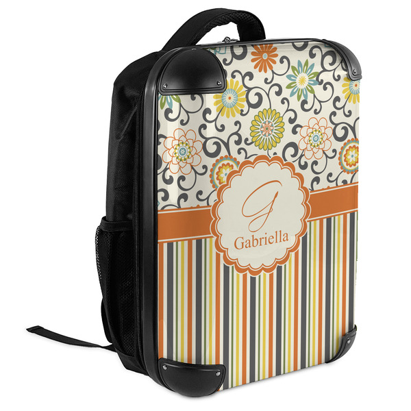 Swirls, Floral & Stripes 18" Hard Shell Backpacks - ANGLED VIEW