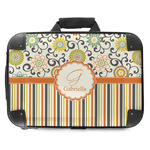 Swirls, Floral & Stripes Hard Shell Briefcase - 18" (Personalized)
