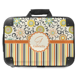 Swirls, Floral & Stripes Hard Shell Briefcase - 18" (Personalized)
