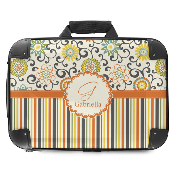 Custom Swirls, Floral & Stripes Hard Shell Briefcase - 18" (Personalized)