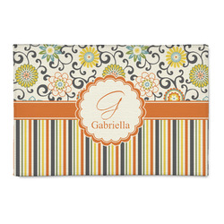 Swirls, Floral & Stripes 2' x 3' Patio Rug (Personalized)