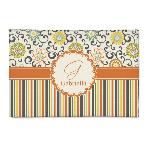 Custom Swirls, Floral & Stripes Patio Rug (Personalized)