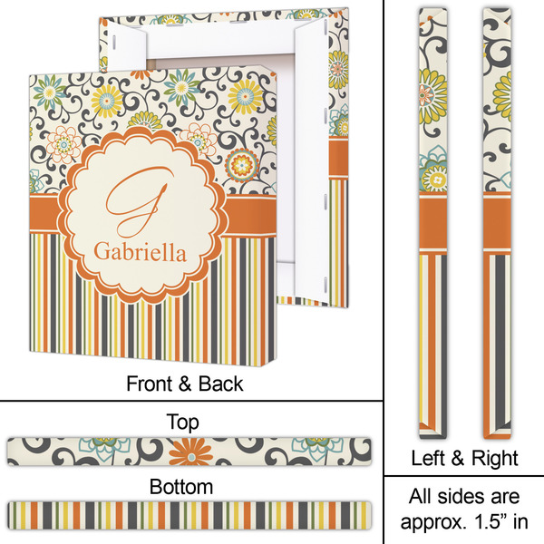 Swirls, Floral & Stripes 20x24 - Canvas Print - Approval