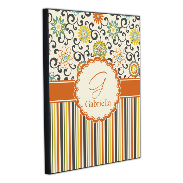 Swirls, Floral & Stripes 20x24 Wood Print - Angle View