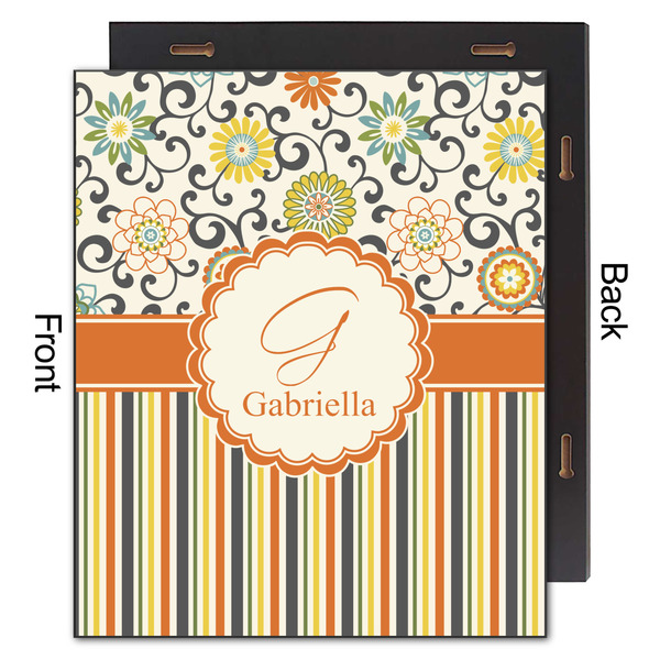 Swirls, Floral & Stripes 20x24 Wood Print - Front & Back View