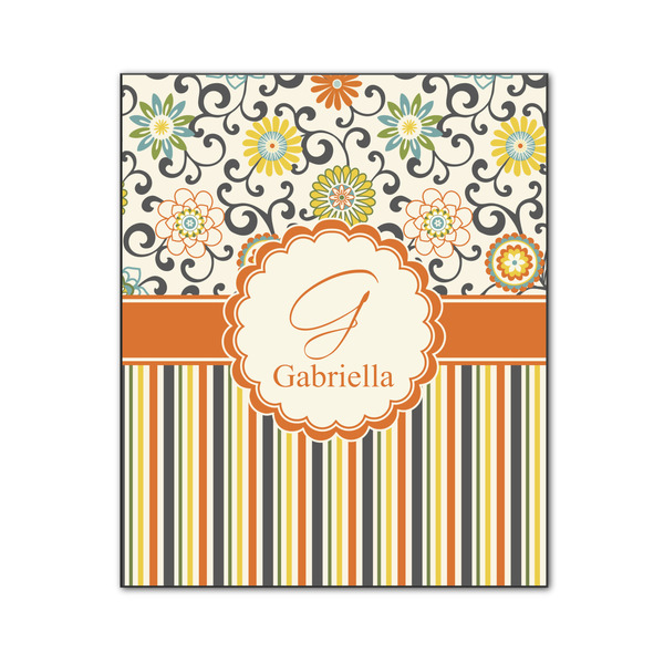 Custom Swirls, Floral & Stripes Wood Print - 20x24 (Personalized)