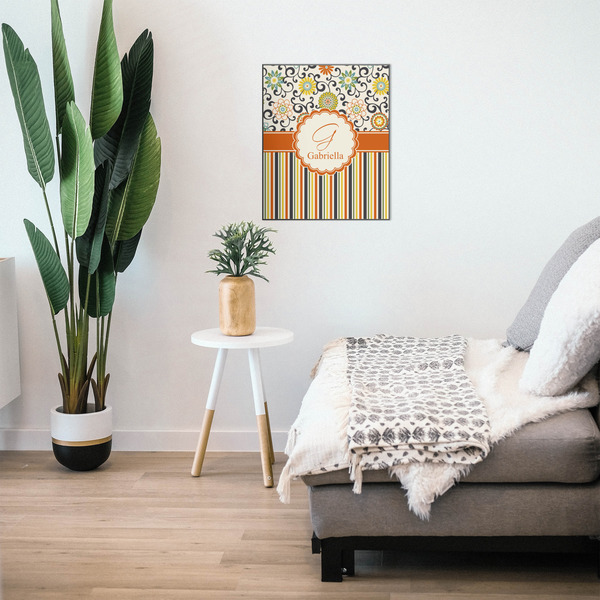Swirls, Floral & Stripes 20x24 Wood Print - In Context