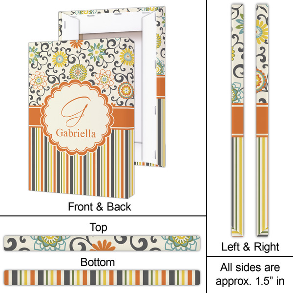 Swirls, Floral & Stripes 20x30 - Canvas Print - Approval