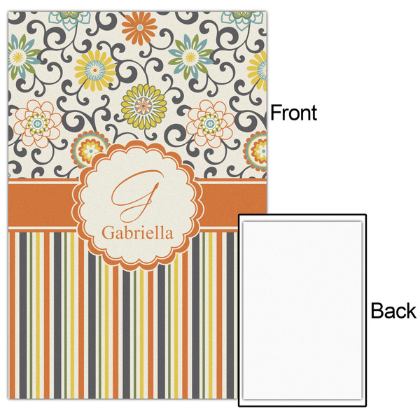 Swirls, Floral & Stripes 20x30 - Matte Poster - Front & Back