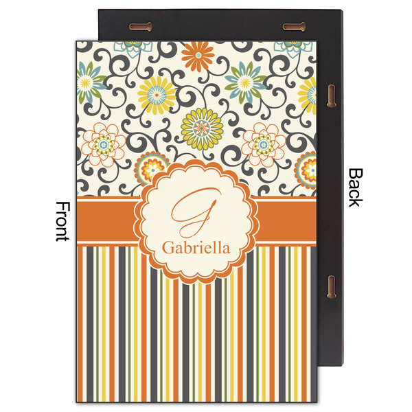 Swirls, Floral & Stripes 20x30 Wood Print - Front & Back View