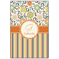 Swirls, Floral & Stripes Wood Print - 20x30 (Personalized)