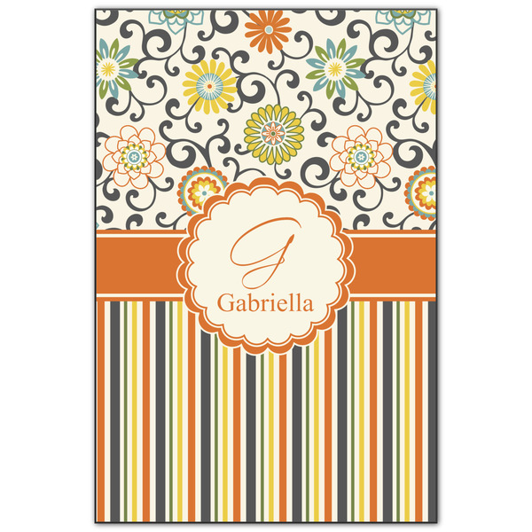 Custom Swirls, Floral & Stripes Wood Print - 20x30 (Personalized)