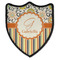 Swirls, Floral & Stripes Iron On Shield Patch B w/ Name and Initial