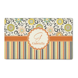 Swirls, Floral & Stripes 3' x 5' Patio Rug (Personalized)