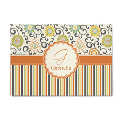 Swirls, Floral & Stripes 4' x 6' Patio Rug (Personalized)