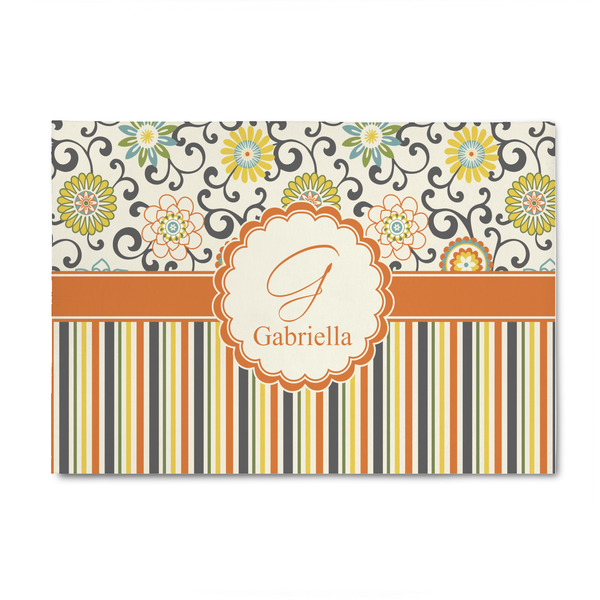 Custom Swirls, Floral & Stripes 4' x 6' Patio Rug (Personalized)