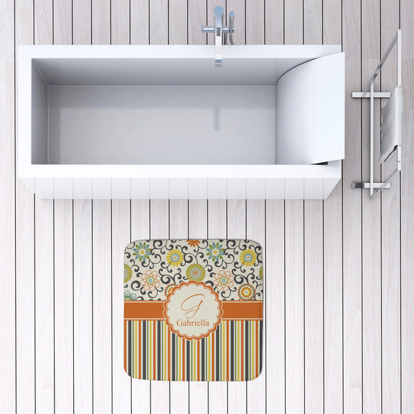 Swirls, Floral & Stripes 48x48 Foam Memory Mat - LIFESTYLE