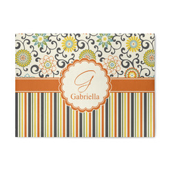 Swirls, Floral & Stripes 5' x 7' Patio Rug (Personalized)