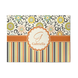 Swirls, Floral & Stripes 5' x 7' Patio Rug (Personalized)