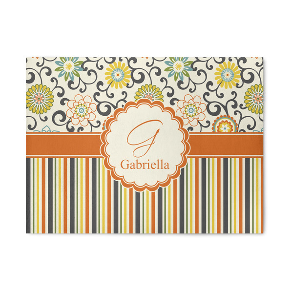 Custom Swirls, Floral & Stripes 5' x 7' Patio Rug (Personalized)