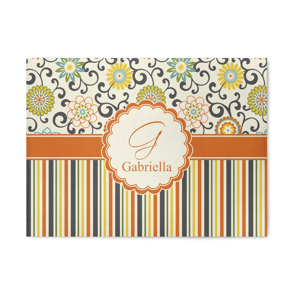 Custom Swirls, Floral & Stripes 5' x 7' Patio Rug (Personalized)