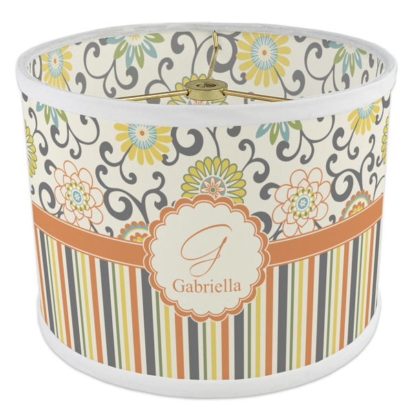 Swirls, Floral & Stripes 8" Drum Lampshade - ANGLE Poly-Film