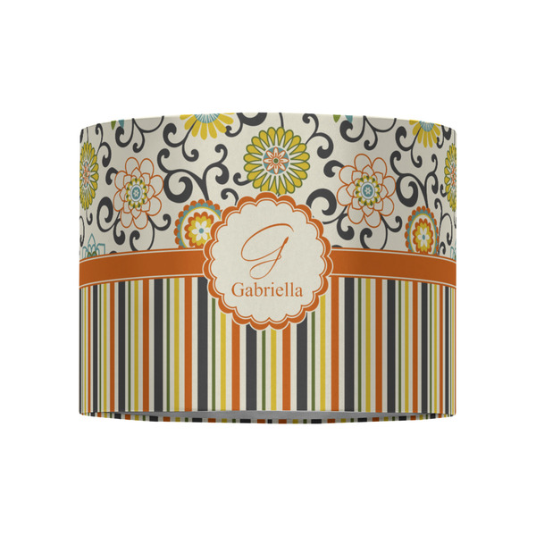 Swirls, Floral & Stripes 8" Drum Lampshade - FRONT (Fabric)
