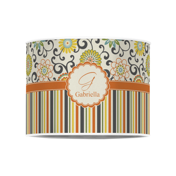 Swirls, Floral & Stripes 8" Drum Lampshade - FRONT (Poly Film)