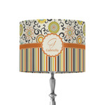 Swirls, Floral & Stripes 8" Drum Lamp Shade - Fabric (Personalized)