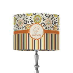 Swirls, Floral & Stripes 8" Drum Lamp Shade - Fabric (Personalized)
