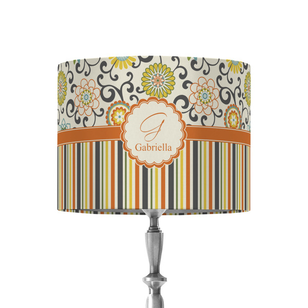 Custom Swirls, Floral & Stripes 8" Drum Lamp Shade - Fabric (Personalized)