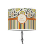Swirls, Floral & Stripes 8" Drum Lamp Shade - Poly-film (Personalized)