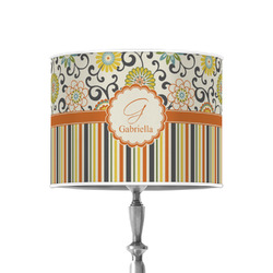 Swirls, Floral & Stripes 8" Drum Lamp Shade - Poly-film (Personalized)