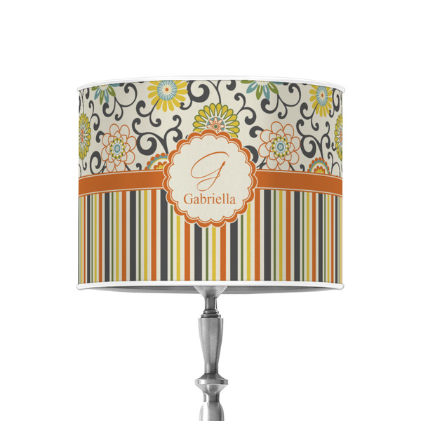 Custom Swirls, Floral & Stripes 8" Drum Lamp Shade - Poly-film (Personalized)