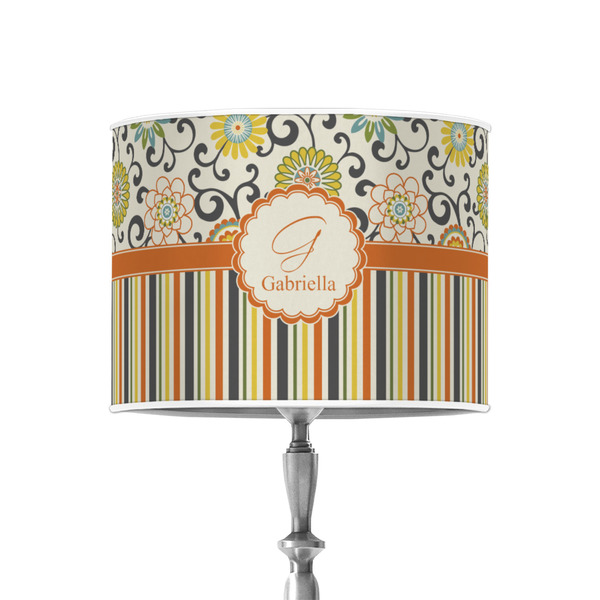 Swirls, Floral & Stripes 8" Drum Lampshade - ON STAND (Poly Film)