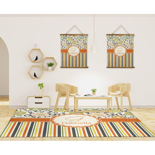 Swirls, Floral & Stripes 8'x10' Indoor Area Rugs - IN CONTEXT