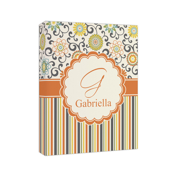 Swirls, Floral & Stripes 8x10 - Canvas Print - Angled View