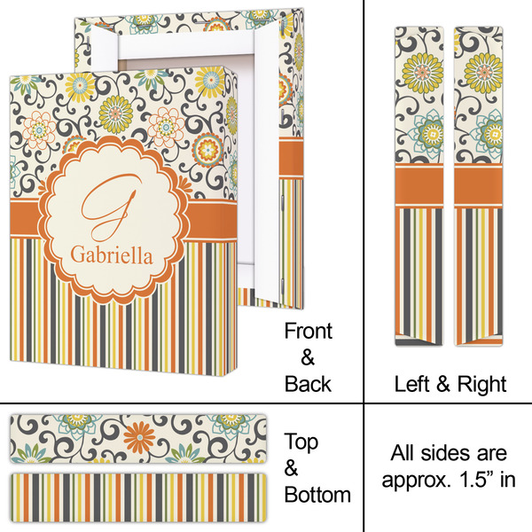 Swirls, Floral & Stripes 8x10 - Canvas Print - Approval