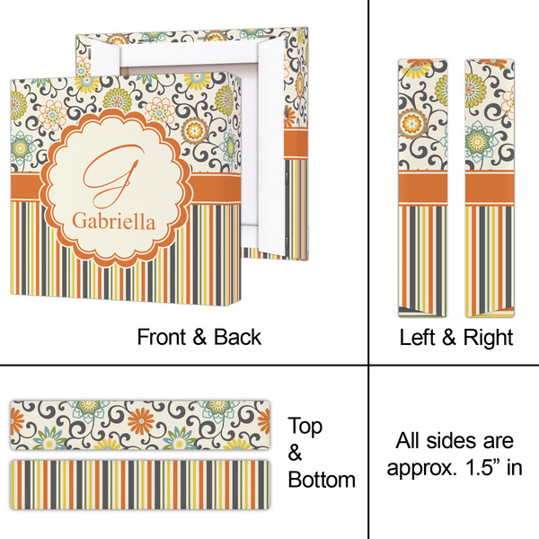 Swirls, Floral & Stripes 8x8 - Canvas Print - Approval