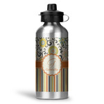 Swirls, Floral & Stripes Water Bottle - Aluminum - 20 oz (Personalized)
