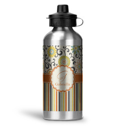 Swirls, Floral & Stripes Water Bottles - 20 oz - Aluminum (Personalized)