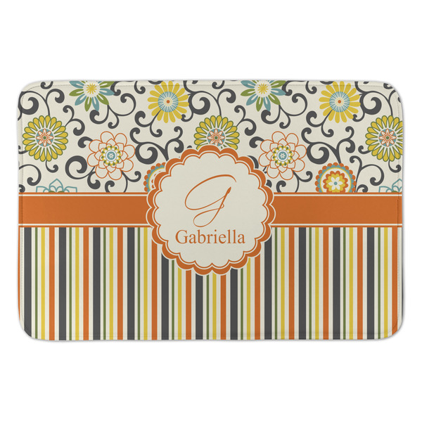 Custom Swirls, Floral & Stripes Anti-Fatigue Kitchen Mat (Personalized)