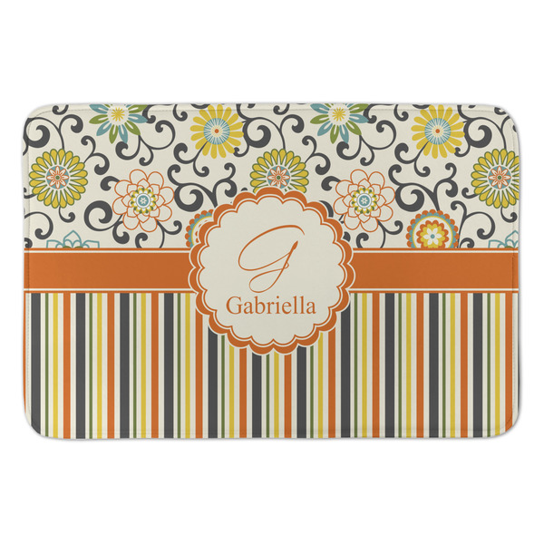 Custom Swirls, Floral & Stripes Anti-Fatigue Kitchen Mat (Personalized)